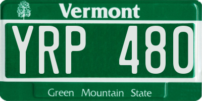 VT license plate YRP480