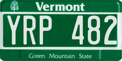 VT license plate YRP482