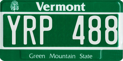 VT license plate YRP488
