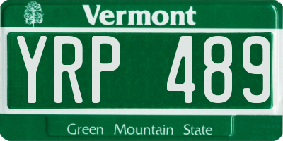 VT license plate YRP489