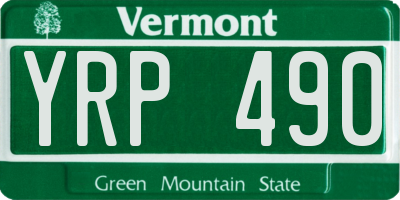 VT license plate YRP490