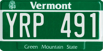 VT license plate YRP491