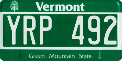 VT license plate YRP492