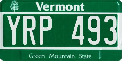 VT license plate YRP493