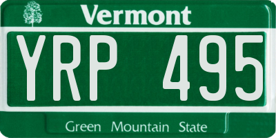 VT license plate YRP495