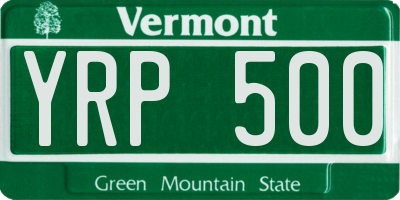 VT license plate YRP500