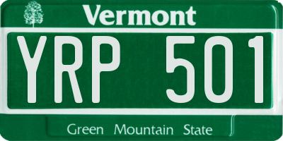 VT license plate YRP501