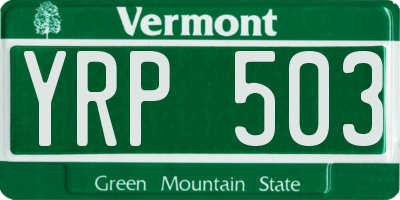 VT license plate YRP503