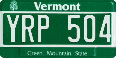 VT license plate YRP504