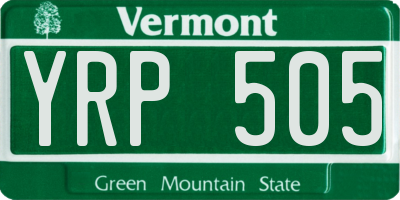 VT license plate YRP505