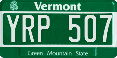 VT license plate YRP507