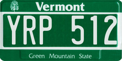VT license plate YRP512