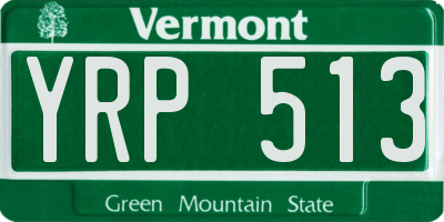 VT license plate YRP513
