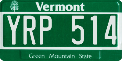 VT license plate YRP514
