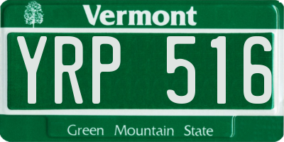 VT license plate YRP516