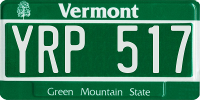 VT license plate YRP517
