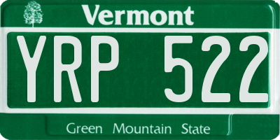 VT license plate YRP522
