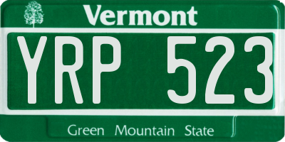 VT license plate YRP523
