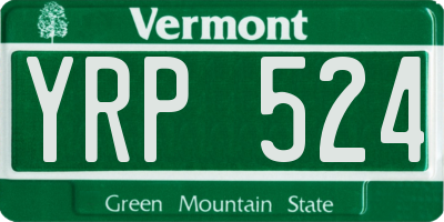 VT license plate YRP524