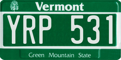 VT license plate YRP531