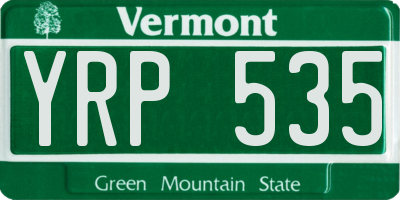 VT license plate YRP535