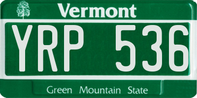 VT license plate YRP536