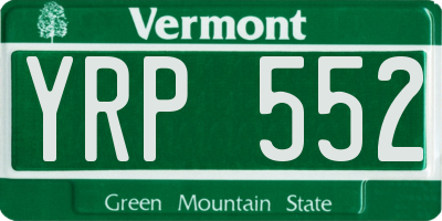 VT license plate YRP552