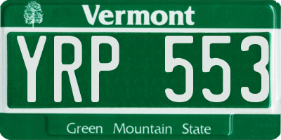 VT license plate YRP553