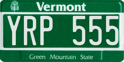 VT license plate YRP555