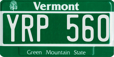 VT license plate YRP560