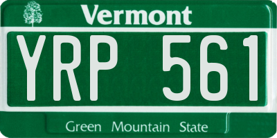 VT license plate YRP561
