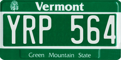 VT license plate YRP564