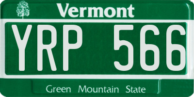 VT license plate YRP566