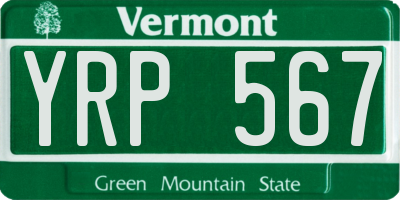 VT license plate YRP567