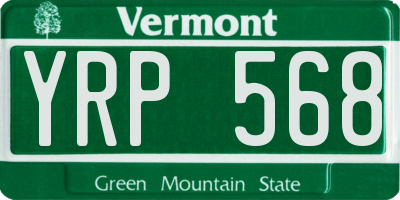 VT license plate YRP568