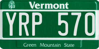 VT license plate YRP570