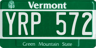 VT license plate YRP572