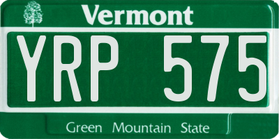 VT license plate YRP575