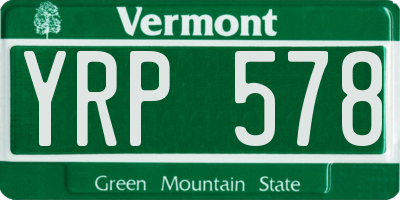 VT license plate YRP578
