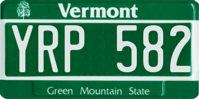 VT license plate YRP582
