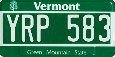 VT license plate YRP583