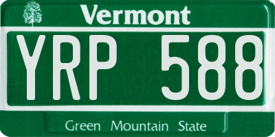 VT license plate YRP588
