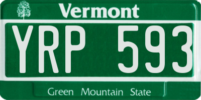 VT license plate YRP593