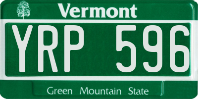 VT license plate YRP596