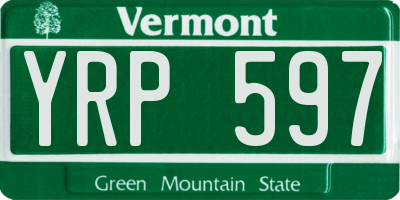 VT license plate YRP597