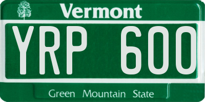 VT license plate YRP600