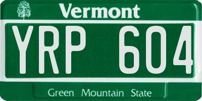 VT license plate YRP604