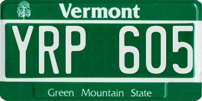 VT license plate YRP605