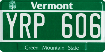 VT license plate YRP606