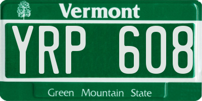 VT license plate YRP608